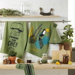 DOUCEUR D'INTERIEUR Torchon (70 cm) Comptoir Vert kaki Sale