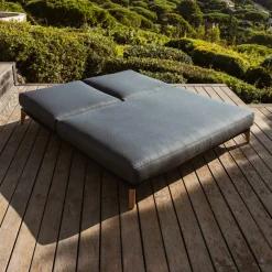 MOBELLIA Transat double en aluminium Monte Carlo Gris Anthracite Discount