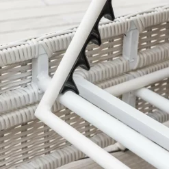 MOBELLIA Transat double en résine tressée - Canapé de jardin Calvi et gris clair Blanc Discount