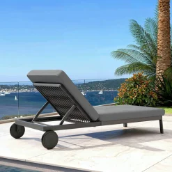 MOBELLIA Transat en aluminium Amalfi Gris Anthracite Online