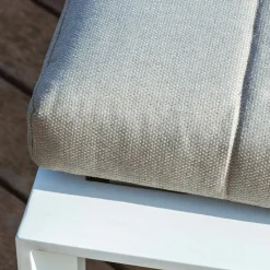 MOBELLIA Transat en aluminium Elba et taupe Blanc Hot