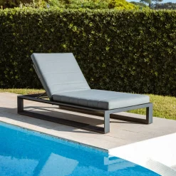 MOBELLIA Transat en aluminium Elba Gris Anthracite Outlet