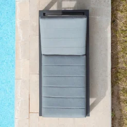 MOBELLIA Transat en aluminium Elba Gris Anthracite Outlet