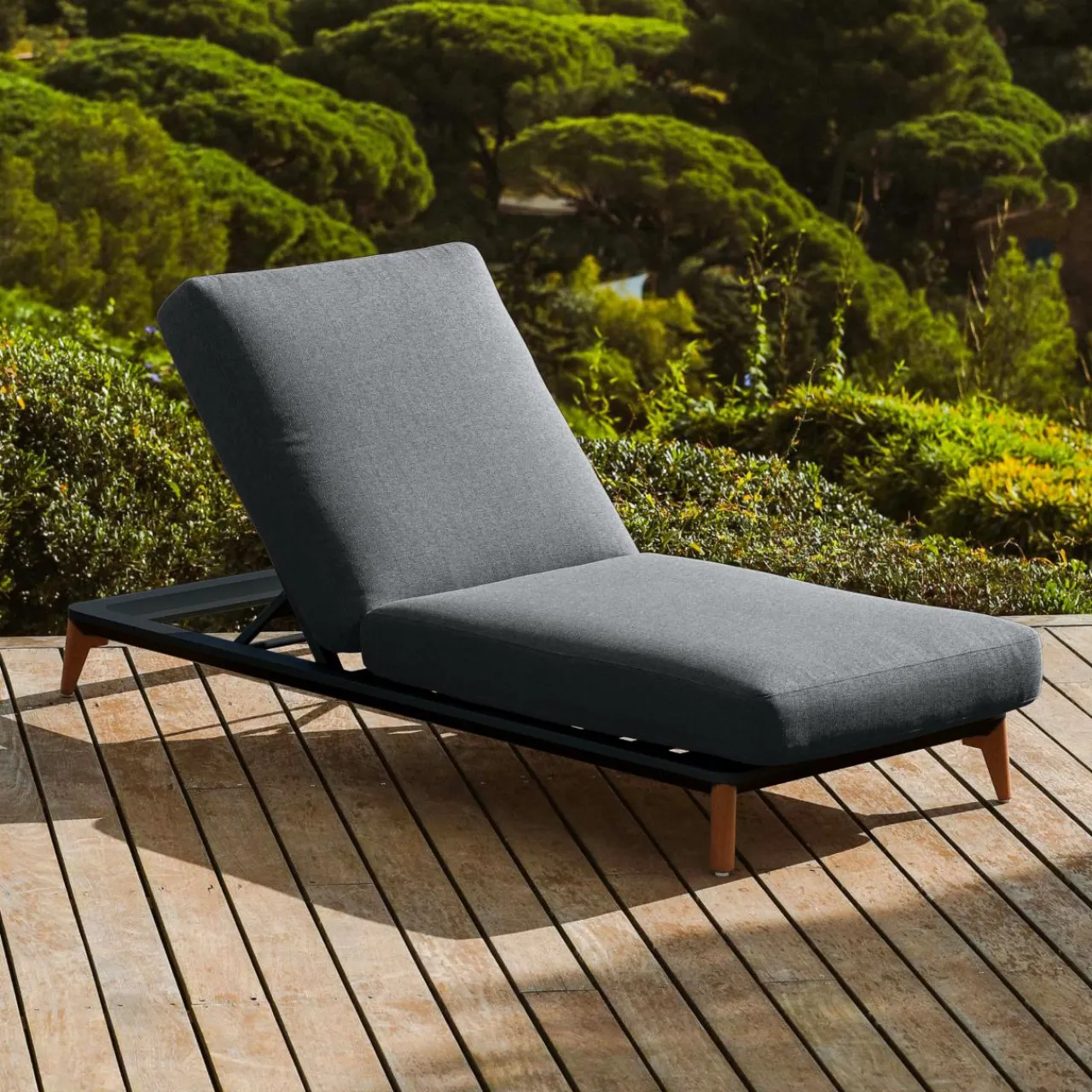 MOBELLIA Transat en aluminium Monte Carlo Gris Anthracite Discount