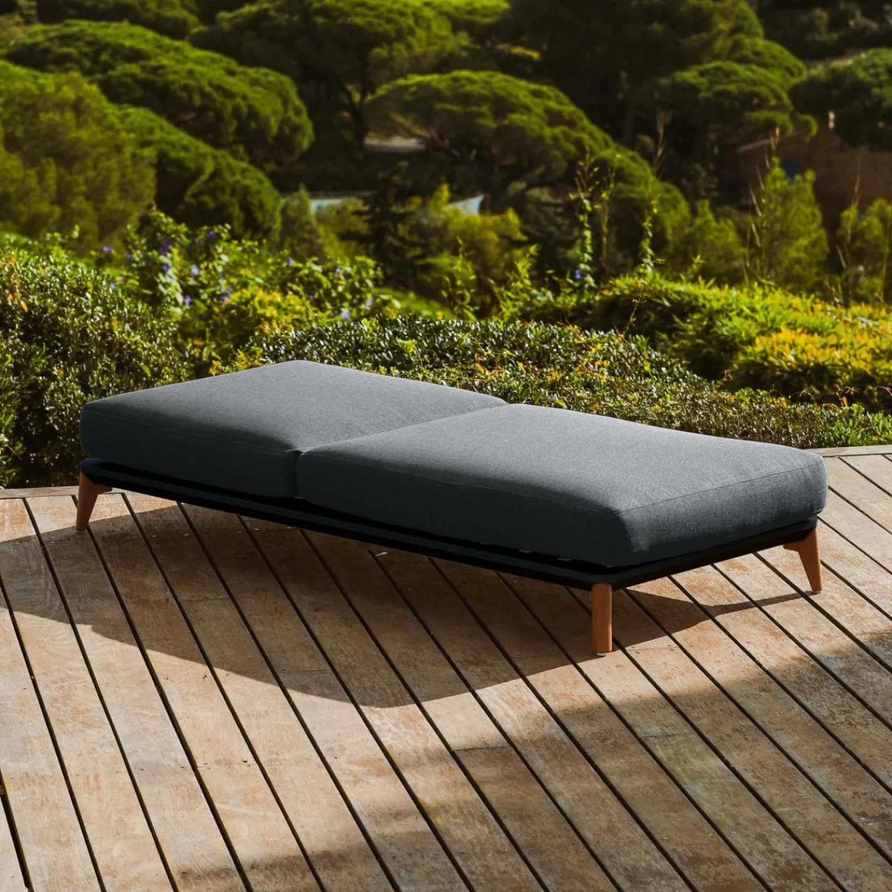 MOBELLIA Transat en aluminium Monte Carlo Gris Anthracite Discount