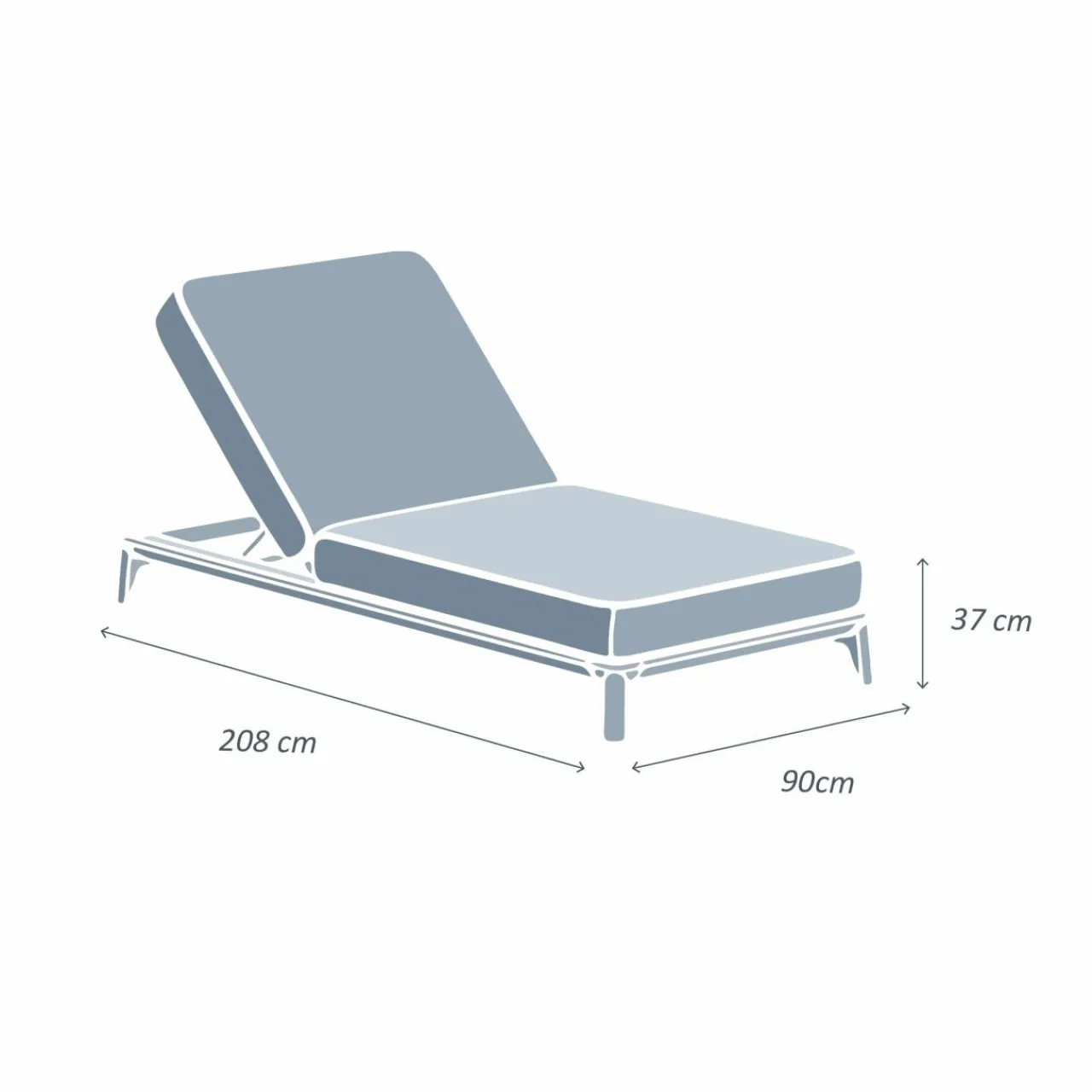 MOBELLIA Transat en aluminium Monte Carlo Gris Anthracite Discount