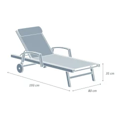 MOBELLIA Transat en aluminium Pirae Ecru Hot