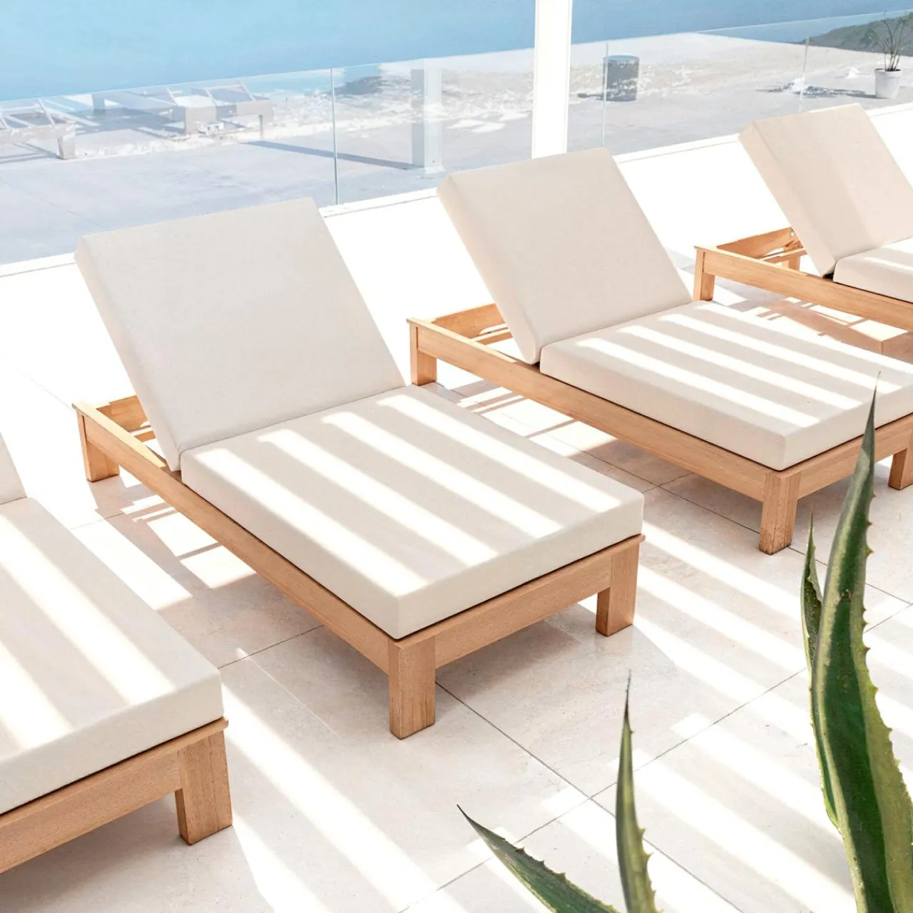 MOBELLIA Transat en bois d'acacia Bornéo Sable Online