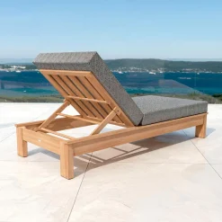 MOBELLIA Transat en bois d'acacia Bornéo Gris Anthracite Sale