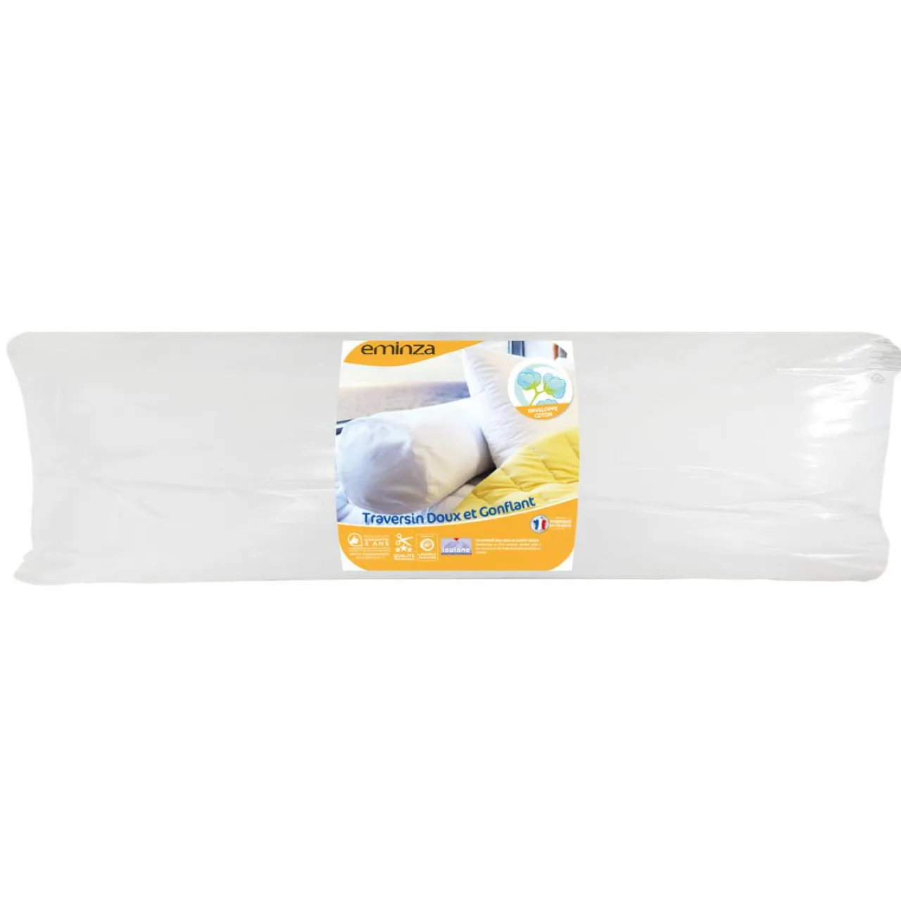 EMINZA Traversin moelleux (140 x 23 cm) Doux et gonflant Blanc Hot