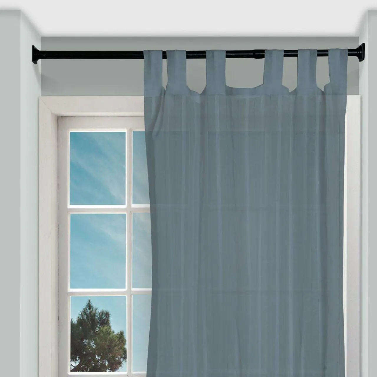 LUANCE Tringle autobloquante extensible (L70 - L120 cm/ D22 mm) Carré Noir Clearance