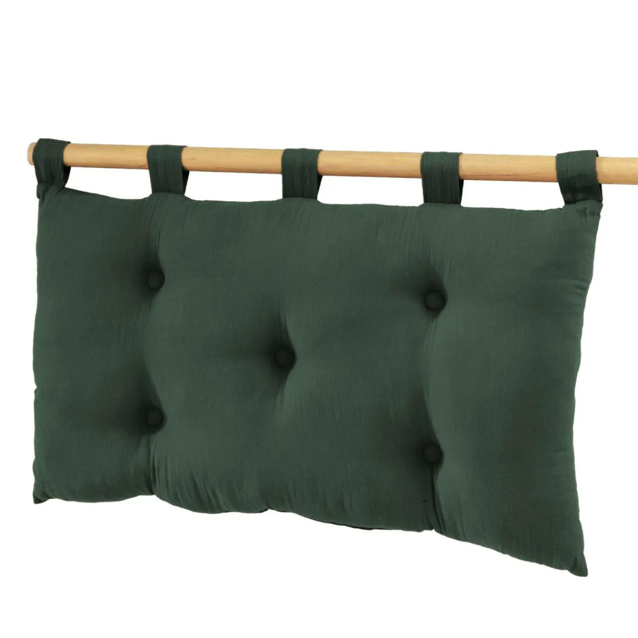 EMINZA Tête de lit coussin gaze de coton (80 x 50 cm) Gaïa Vert sapin Best