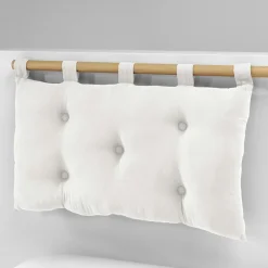 EMINZA Tête de lit coussin gaze de coton (80 x 50 cm) Gaïa chantilly Blanc Outlet