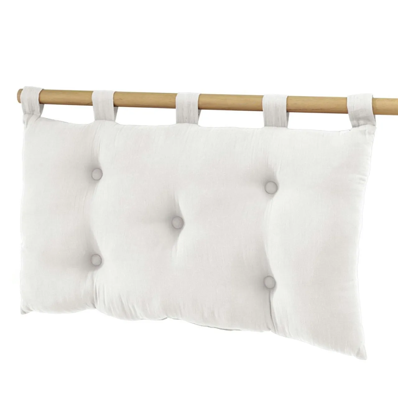 EMINZA Tête de lit coussin gaze de coton (80 x 50 cm) Gaïa chantilly Blanc Outlet
