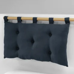 EMINZA Tête de lit coussin gaze de coton (80 x 50 cm) Gaïa Bleu nuit Best