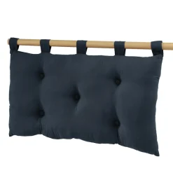 EMINZA Tête de lit coussin gaze de coton (80 x 50 cm) Gaïa Bleu nuit Best