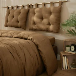 EMINZA Tête de lit coussin gaze de coton (80 x 50 cm) Gaïa Camel Discount