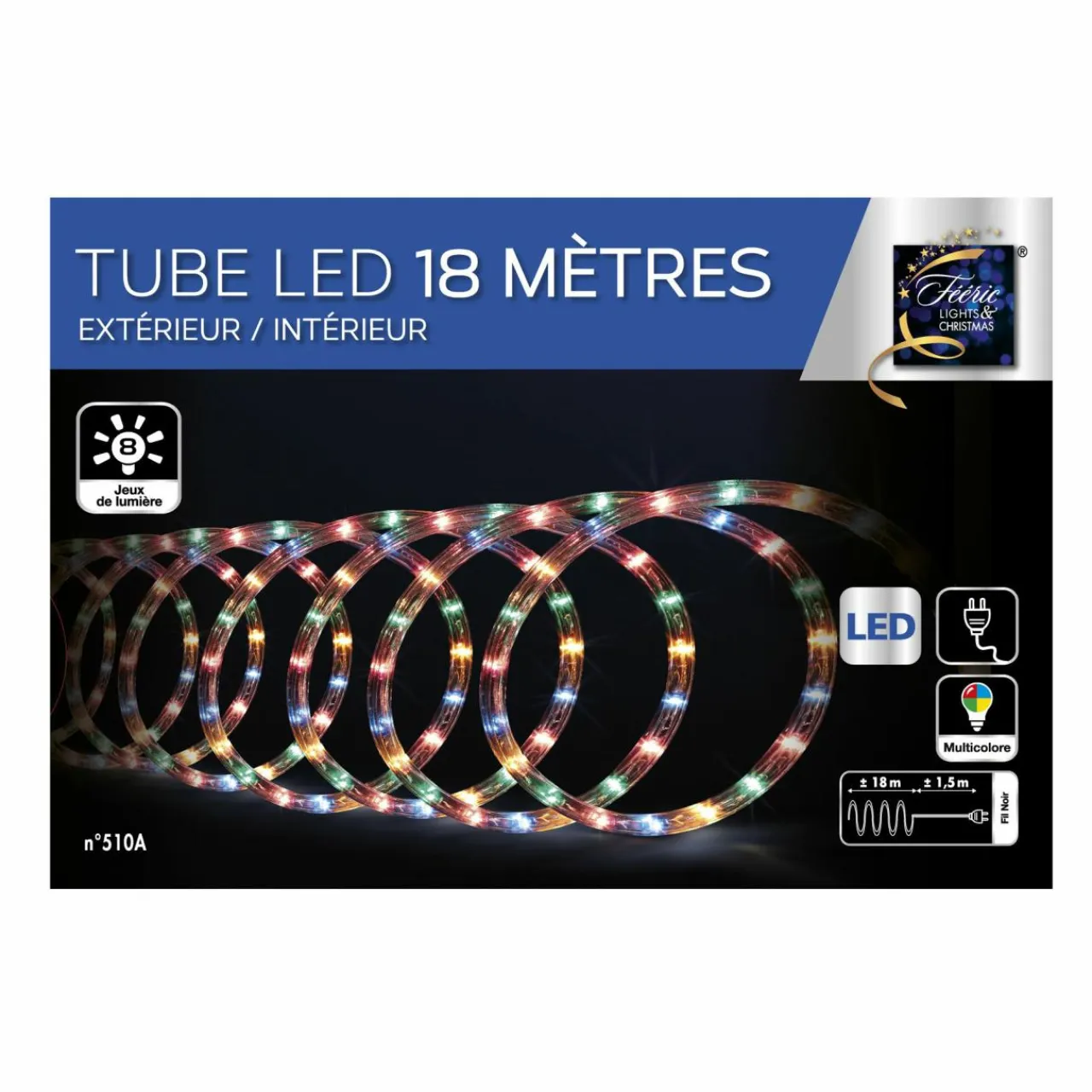 Feeric Lights & Christmas Tube lumineux 324 LED (18 m) Multicolore Best