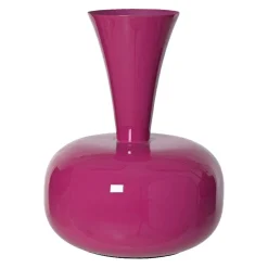 #N/A Vase en métal émaillé fait main (H23 cm) Cléa fuschia brillant Rose Clearance