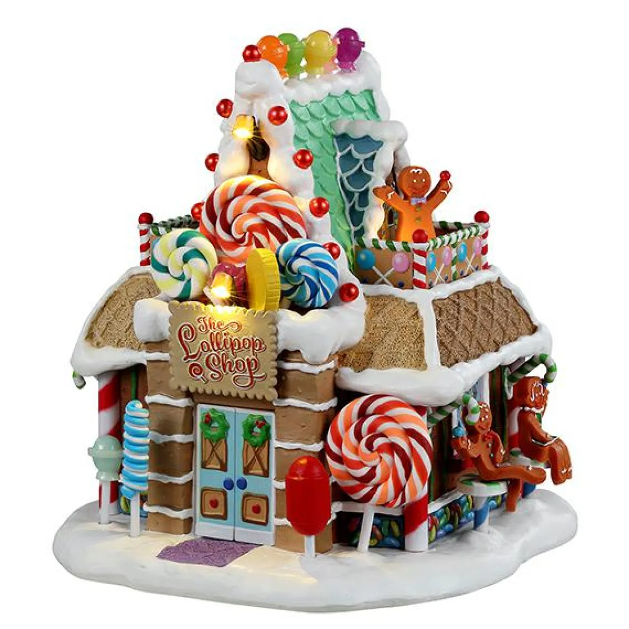 LEMAX Village de Noël lumineux à piles Boutique de Bonbons Lollipop Sale