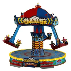 LEMAX Village de Noël lumineux, musical et animé Manège le Spin Out