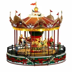 LEMAX Village de Noël lumineux, musical et en mouvement Carrousel Outlet