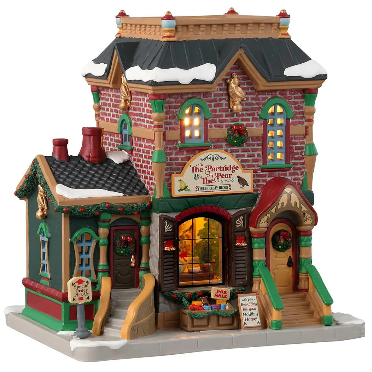 LEMAX Village de Noël à piles lumineux La Perdrix et la Poire Clearance