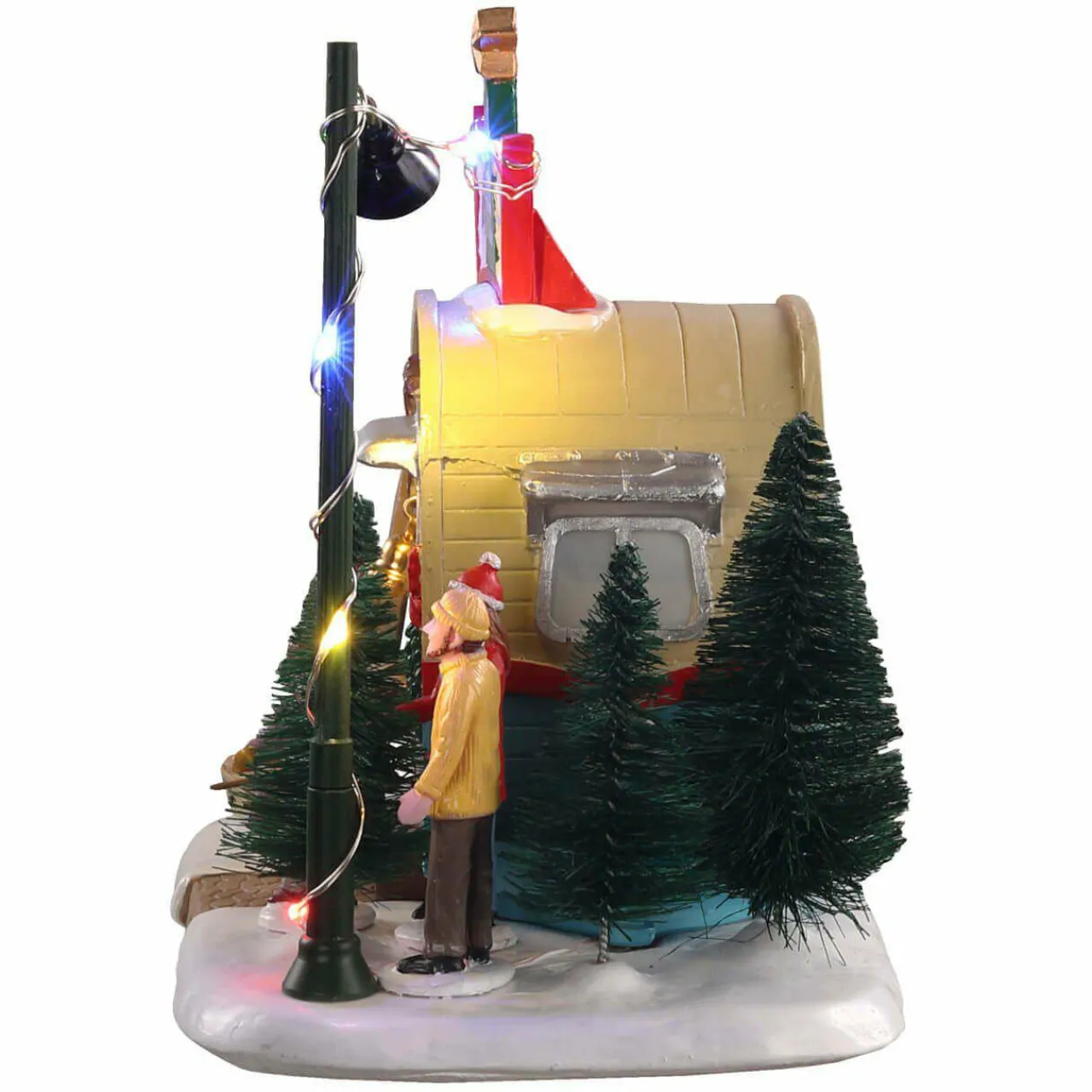LEMAX Village de Noël à piles lumineux Vendeur de sapins New