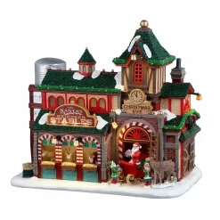 LEMAX Village de Noël à piles lumineux L'écurie des rennes du Père Noël Best