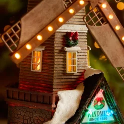 KAEMINGK Village de Noël lumineux, animé et musical (H34 cm) Moulin et enfants Multicolore Discount