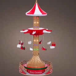 KAEMINGK Village de Noël lumineux animé et musical (H52 cm) Manège à sensation Rouge Online