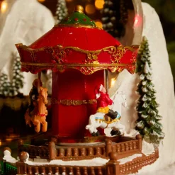 KAEMINGK Village de Noël lumineux animé et musical (H27 cm) Parc d'attraction Multicolore