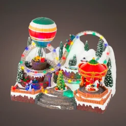 KAEMINGK Village de Noël lumineux animé et musical (H27 cm) Parc d'attraction Multicolore