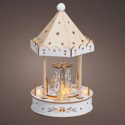 KAEMINGK Village de Noël lumineux animé et musical à piles (H26 cm) Kiosque Naturel Discount