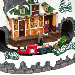 JJA Village de Noël lumineux et animé (H52 cm) Piste de ski lumineuse Multicolore Online