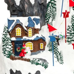 JJA Village de Noël lumineux et animé (H52 cm) Piste de ski lumineuse Multicolore Online