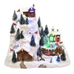 KAEMINGK Village de Noël lumineux et musical Station de ski animée Best