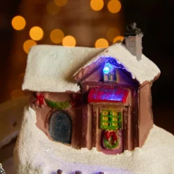 KAEMINGK Village de Noël lumineux et musical Station de ski animée Best