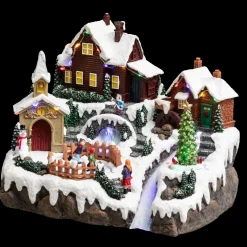 Feeric Lights & Christmas Village de Noël lumineux Lac gelé Sale