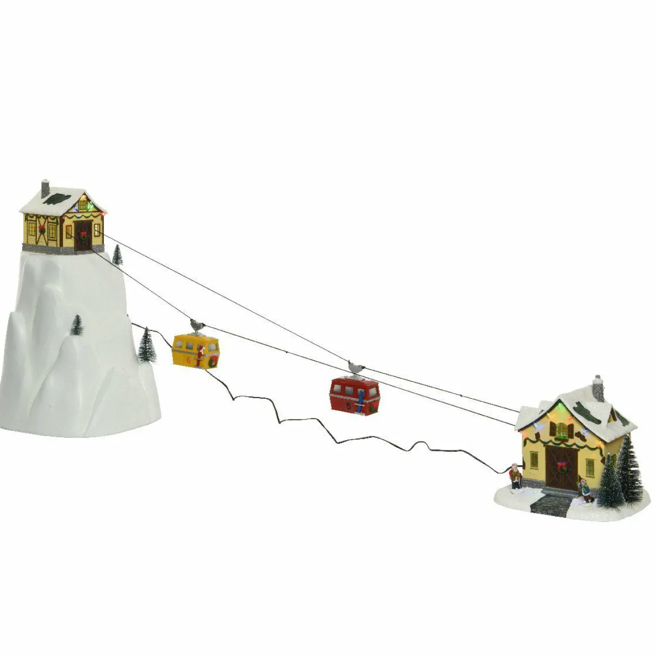 KAEMINGK Village de Noël lumineux, musical et animé Télépherique Hot