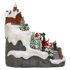 JJA Village de Noël musical et animé (H32 cm) Village en fête Multicolore Clearance