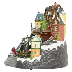 JJA Village de Noël musical et animé (H37 cm) Grande gare Multicolore Sale