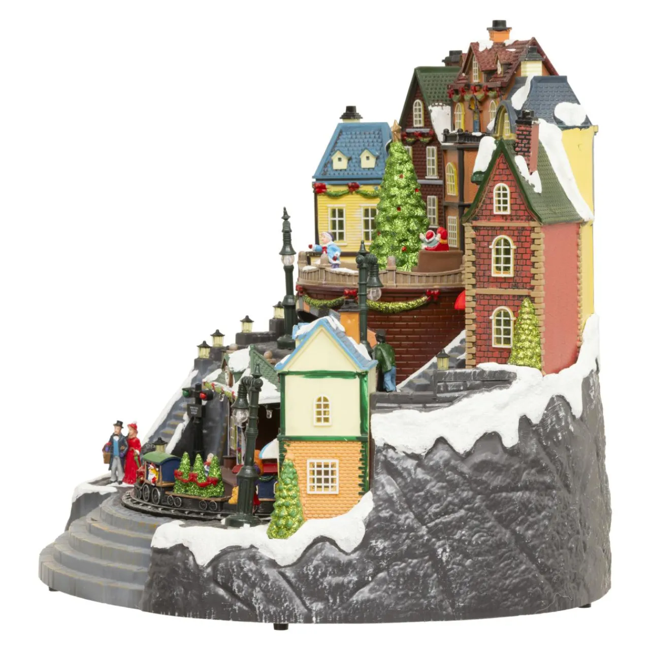 JJA Village de Noël musical et animé (H37 cm) Grande gare Multicolore Sale
