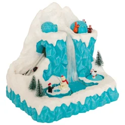 JJA Village de Noël musical et animé (H26 cm) Banquise des pingouins Bleu Discount