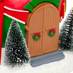 JJA Village de Noël musical et animé à piles (H22 cm) Cabane du Père Noël Multicolore Best