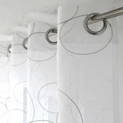 ENJOY HOME Voilage brodé œillets (140 x 240 cm) Galet Gris Best
