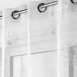 DOUCEUR D'INTERIEUR Voilage brodé œillets (140 x 240 cm) Sublimini Blanc Sale