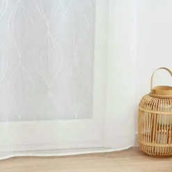 DOUCEUR D'INTERIEUR Voilage brodé (140 x 240 cm) Galactée Blanc Sale