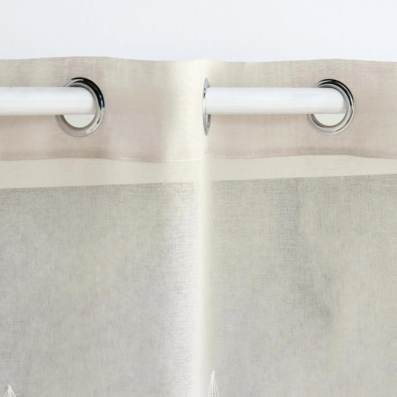 DOUCEUR D'INTERIEUR Voilage brodé (140 x 240 cm) Galactée Taupe Sale
