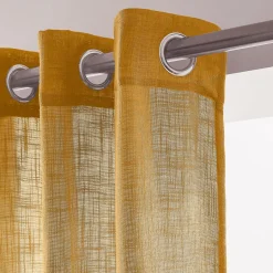 EMINZA Voilage effet lin (140 x 240 cm) Robin Jaune ocre Discount